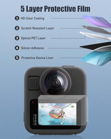 عبوتين من واقي الشاشة لكاميرا GoPro Max2، زجاج مقسى بدرجة صلابة 9H لكاميرا GoPro Max 2، مضاد للخدش، خالٍ من الفقاعات، وضوح عالي الدقة in Kuwait
