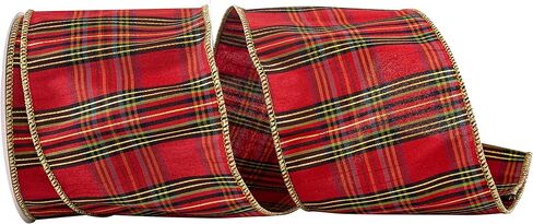 شريط - Grandisimo plaid dupioni شريط الحافة السلكية ، الطحلب ، 4 بوصات ، 10 ياردات in Kuwait