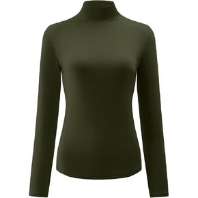Kindcall Womens Slim Fitted Mock Turtleneck Tops Long Sleeve Lightweight Base Layer Shirts in Kuwait