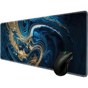 Large Desk Pad Protector,Edge Stitched Mouse Pad,Non-Slip Laptop Desk Mat,Waterproof Desk Writing Pad for Office and Home,31.5 x 11.8 Inch - Rose Gold Flower in Kuwait
