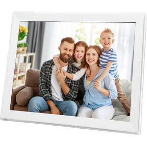إطار صور رقمي 15 بوصة، إطار صور رقمي ذكي واي فاي، 1024 × 768 فل اتش دي، ذاكرة 32 جيجا، تدوير تلقائي، قابل للتركيب على الحائط، مشاركة صور الفيديو عبر التطبيق من أي مكان (أبيض) in Kuwait