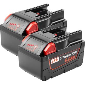 2Pack 6000mAh 28V Battery Replacement for Milwaukee Mk28 Battery for Milwaukee Mk28 48-11-2830, V28, Mk28B, Mk28BX 48-11-2830, V28, 0726-20, 0719-20, 0779-22 Cordless Power Tools Li-Ion Battery in Kuwait