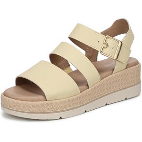 Dr. Scholl's Women's Once Twice Wedge Sandal, Gold Metallic, 10 in Kuwait