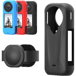 حافظة واقية من السيليكون لجهاز Insta360 X4 Air، مبيت وأكمام جلدية ناعمة، مع غطاء عدسة لكامل الجسم لحماية العدسات وملحقات الكاميرا (أسود) in Kuwait