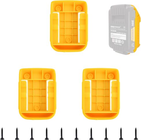 12 حزمة حامل بطارية لـ Dewalt 20V بطارية يتصاعد حامل قاعدة مناسب لـ DCB200 DCB201 DCB202 DCB203 DCB204 (ث/24 براغي، بدون بطارية) (12 حزمة) in Kuwait