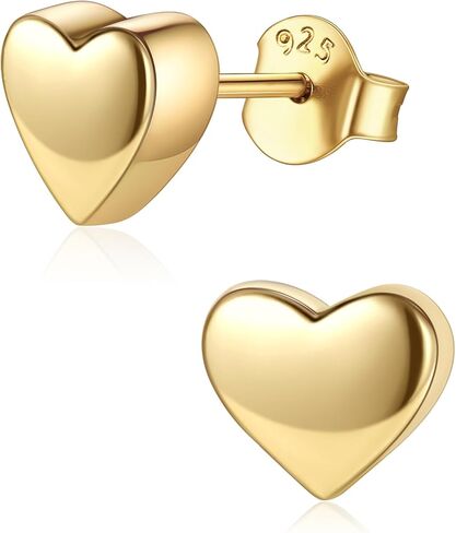 أقراط CHICSILVER HEART للنساء 925 Sterling Silver Heart Strains للنساء أقراط مسمار صغيرة الحجم 5 ملم/10 ملم in Saudi Arabia