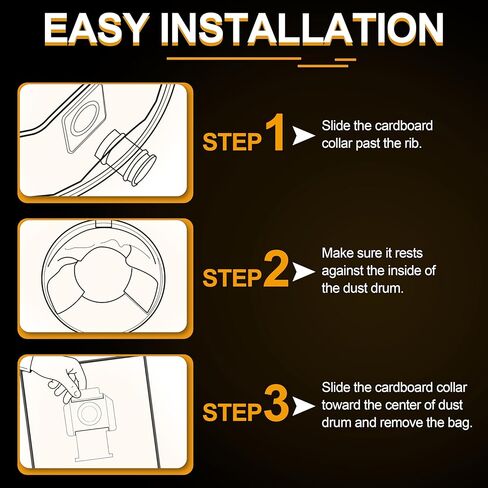 10 عبوات من أكياس استبدال الصوف ShopVac - تناسب Dewalt DWV010 DWV012 DWV015 8&10 جالون لمستخرج الغبار (DWV9402) in Kuwait