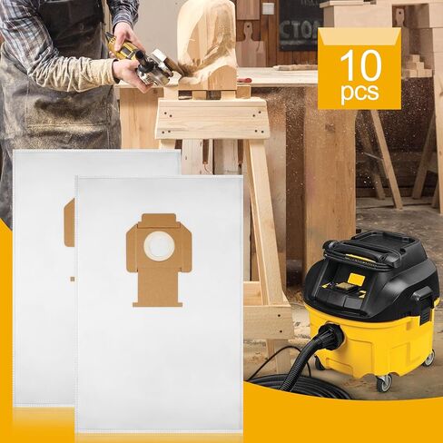 10 عبوات من أكياس استبدال الصوف ShopVac - تناسب Dewalt DWV010 DWV012 DWV015 8&10 جالون لمستخرج الغبار (DWV9402) in Kuwait