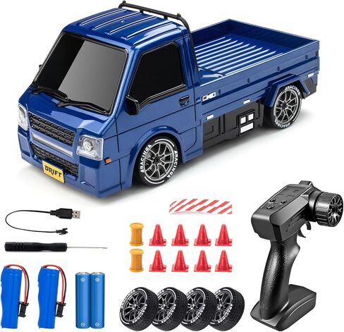 1/24 RC Drift Car, Remote Control Car, 2.4GHz 20KM/H 4WD High Speed RC Truck,Drifting Tires＆Two Batteries Racing Sports Toy Idea Gift for Boys Girls and Adults Kids in Kuwait