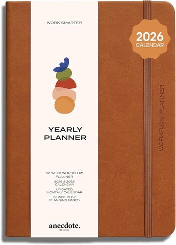 Anecdote 2026 Planner: 52 Week Daily Planner, Yearly, Monthly & Weekly Workflow for Planning Your Success – Vegan Leather Hardcover, Start Anytime & Achieve your Goals - Olive Green in Kuwait