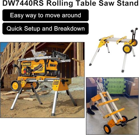 حامل منشار الطاولة الدوارة deawater DW7440RS - محمول، شديد التحمل وصغير الحجم - سهل النقل، متوافق مع DEWALT DW744، DW745، ومناشير الطاولة الأخرى in Saudi Arabia