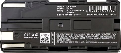 ALLC بطارية بديلة لكاميرات Canon BP-608/BP-608A، PN:BP-608/BP-608A، 800 مللي أمبير في الساعة in Kuwait