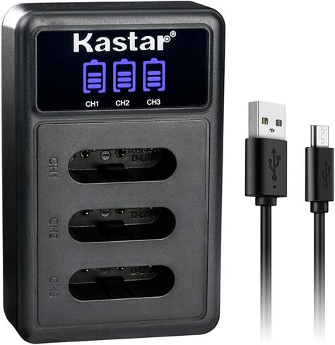 بطاريات Kastar المكونة من 3 قطع وشاحن USB ثلاثي LCD متوافق مع بطارية Sony NP-BY1 NPBY1، وكاميرات فيديو Sony Mini HDR-AZ1 Mini HDR-AZ1vb Mini HDR-AZ1vr in Kuwait