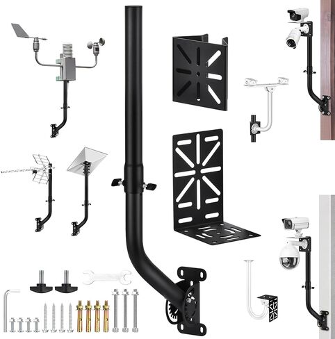 دعامة تثبيت كاميرا مراقبة عالمية مناسبة لكاميرات CCTV IP PTZ الداخلية والخارجية، ومحطات الطقس، والهوائيات، وأجهزة Ubiquiti، وموسعات واي فاي، وهوائيات صحن الأقمار الصناعية Starlink in Kuwait