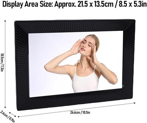 WALFRONT Digital Photo Frame WiFi Electronic HD Touch Screen Picture Frame with 32GB Memory 1280x800 Instantly Share Photos Videos (US Plug) in Saudi Arabia