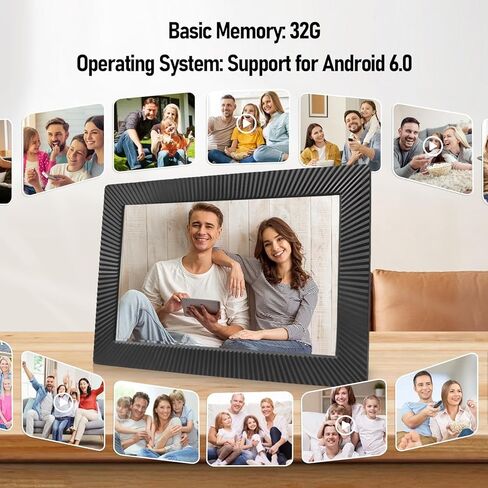 WALFRONT Digital Photo Frame WiFi Electronic HD Touch Screen Picture Frame with 32GB Memory 1280x800 Instantly Share Photos Videos (US Plug) in Saudi Arabia