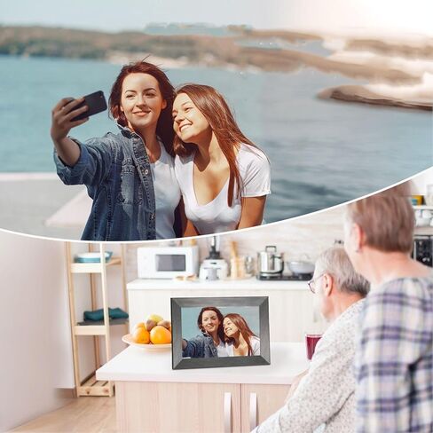 WALFRONT Digital Photo Frame WiFi Electronic HD Touch Screen Picture Frame with 32GB Memory 1280x800 Instantly Share Photos Videos (US Plug) in Saudi Arabia