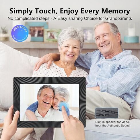 WALFRONT Digital Photo Frame WiFi Electronic HD Touch Screen Picture Frame with 32GB Memory 1280x800 Instantly Share Photos Videos (US Plug) in Saudi Arabia