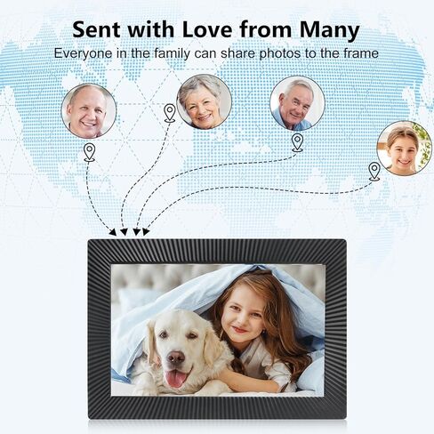WALFRONT Digital Photo Frame WiFi Electronic HD Touch Screen Picture Frame with 32GB Memory 1280x800 Instantly Share Photos Videos (US Plug) in Saudi Arabia