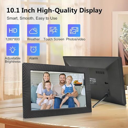 WALFRONT Digital Photo Frame WiFi Electronic HD Touch Screen Picture Frame with 32GB Memory 1280x800 Instantly Share Photos Videos (US Plug) in Saudi Arabia