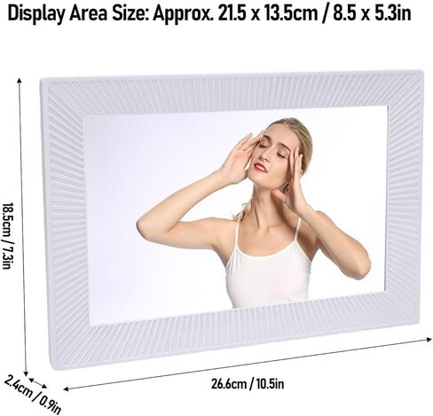 WALFRONT 10.1in Digital Picture Frame 32GB Memory Photo Frame WiFi HD Touch Screen Share Pictures Videos Instantly (EU Plug) in Saudi Arabia