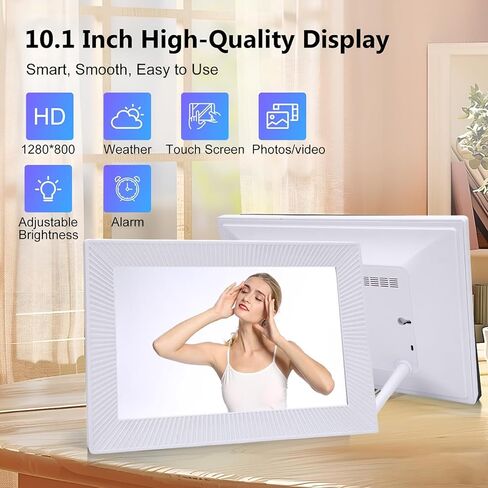 WALFRONT 10.1in Digital Picture Frame 32GB Memory Photo Frame WiFi HD Touch Screen Share Pictures Videos Instantly (EU Plug) in Saudi Arabia