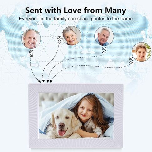 WALFRONT 10.1in Digital Picture Frame 32GB Memory Photo Frame WiFi HD Touch Screen Share Pictures Videos Instantly (EU Plug) in Saudi Arabia