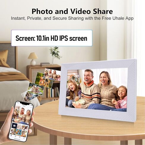 WALFRONT 10.1in Digital Picture Frame 32GB Memory Photo Frame WiFi HD Touch Screen Share Pictures Videos Instantly (EU Plug) in Saudi Arabia