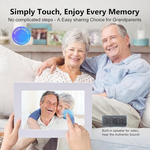 WALFRONT 10.1in Digital Picture Frame 32GB Memory Photo Frame WiFi HD Touch Screen Share Pictures Videos Instantly (EU Plug) in Saudi Arabia