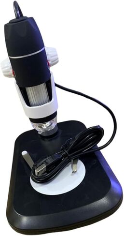 Lurrose Portable Microscope with LED Light Lightweight Magnifier for Jewelry Currency Calligraphy Outdoor Use Handheld Electron Magnifying Tool in Black in Saudi Arabia