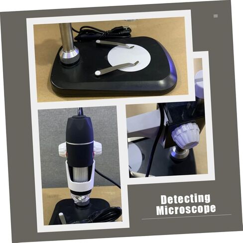 Lurrose Portable Microscope with LED Light Lightweight Magnifier for Jewelry Currency Calligraphy Outdoor Use Handheld Electron Magnifying Tool in Black in Saudi Arabia