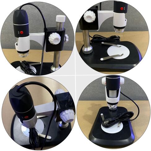 Lurrose Portable Microscope with LED Light Lightweight Magnifier for Jewelry Currency Calligraphy Outdoor Use Handheld Electron Magnifying Tool in Black in Saudi Arabia