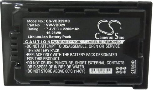 VI VINTRONS Battery for PANASONIC AJ-PX270, AJ-PX298, AJ-PX298MC, HC-MDH2, HC-MDH2GK, in Saudi Arabia