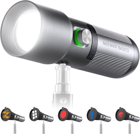NEEWER MS60C RGBWW LED Video Light 2.4G/APP Control, 65W Mini RGB COB Continuous Output Lighting, 2700K-6500K 8300lux/1m CRI97+ 17 Effects, Bowens Handheld Spotlight for Studio Photography Recording in Saudi Arabia