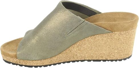 Birkenstock Papillio Women's Namica Wedge Sandals in Suede Leather Metallic Stone Gold in Saudi Arabia