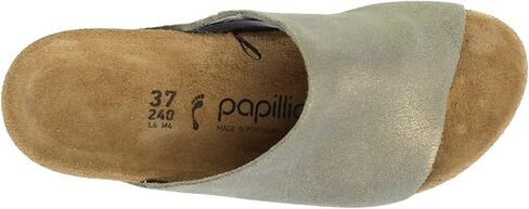 Birkenstock Papillio Women's Namica Wedge Sandals in Suede Leather Metallic Stone Gold in Saudi Arabia