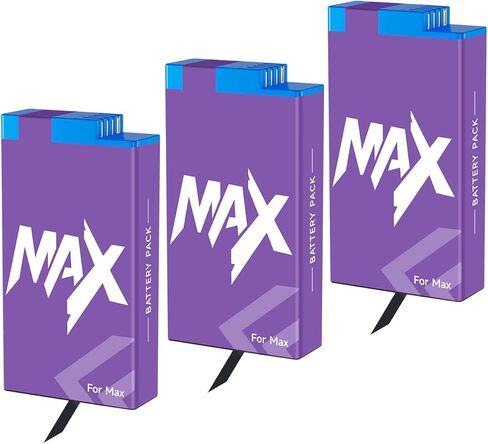 3 Pack 1860mAh Battery Replacement for Gopro Max 360 Gopro ACDBD-001 ACBAT-001 Sport Camera Accessories in Kuwait