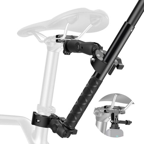 Aluminum Bike Motorcycle Tail Mount Kit for Insta360 X5 X4 X3 Action OSMO 360 Go Pro with 47" Invisible Selfie Stick, Rotating Lock, Heavy Duty Clamps, Dual Ball Mounts in Saudi Arabia