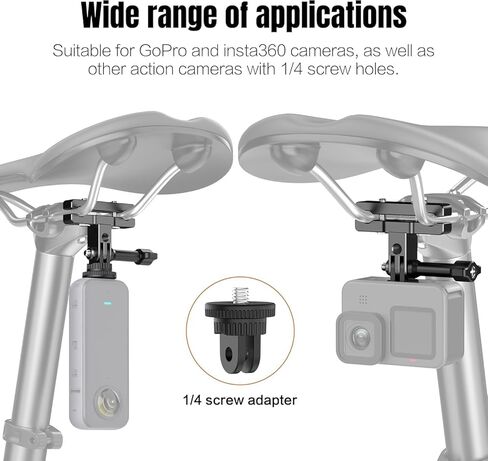 Aluminum Bike Motorcycle Tail Mount Kit for Insta360 X5 X4 X3 Action OSMO 360 Go Pro with 47" Invisible Selfie Stick, Rotating Lock, Heavy Duty Clamps, Dual Ball Mounts in Saudi Arabia