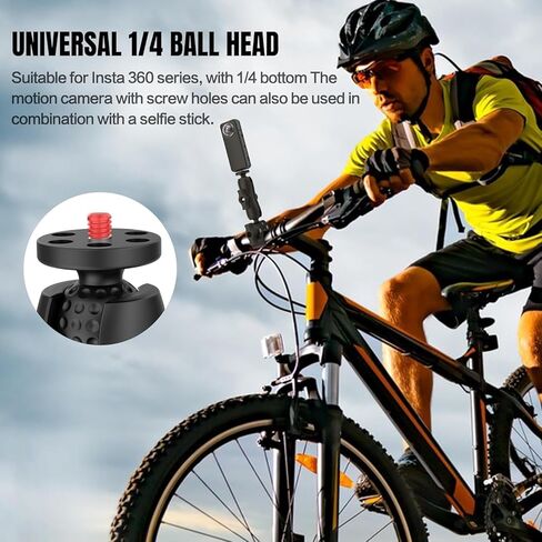 Aluminum Bike Motorcycle Tail Mount Kit for Insta360 X5 X4 X3 Action OSMO 360 Go Pro with 47" Invisible Selfie Stick, Rotating Lock, Heavy Duty Clamps, Dual Ball Mounts in Saudi Arabia
