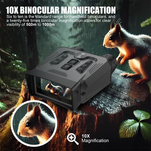 نظارات رؤية ليلية 4K - مناظير رؤية ليلية للبالغين، تكبير رقمي 10X، شاشة عالية الدقة 3 بوصات، نطاق عرض يصل إلى 1640 قدمًا، مع بطاقة TF سعة 64 جيجابايت لحفظ الصور ومقاطع الفيديو، وهدايا أمان للتخييم والمشي لمسافات طويلة للرجال in Kuwait