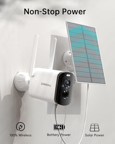 كاميرات مراقبة ZUMIMALL لاسلكية في الهواء الطلق، كاميرا 2K لأمن المنزل مع رؤية ليلية ملونة، واي فاي 2.4 جيجا هرتز، محادثة ثنائية الاتجاه، أضواء كاشفة وصفارة إنذار، IP66 مقاومة للطقس، متوافقة مع Alexa in Kuwait
