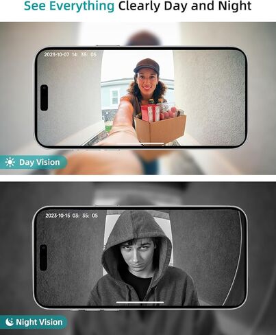 ZUMIMALL كاميرات مراقبة تعمل بالطاقة الشمسية، لاسلكية في الهواء الطلق، كاميرا جرس الباب لاسلكية in Kuwait