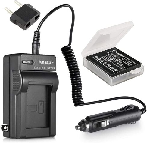 بطارية Kastar (X1) وشاحن سفر تيار متردد لكاميرات Leica BP-DC4 وBP-DC4-U وKodak LB-080 LB080 وLeica C-LUX1 وD-LUX2 وD-LUX3 وD-LUX4 وKodak PIXPRO SP1 وPIXPRO SP360 الرقمية in Kuwait