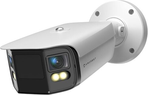 كاميرا Amcrest Dual-Lens 8K (16MP) للأمن الخارجي POE، عدسات 2 × 4K PoE AI Bullet IP، لون ليلي 131 قدمًا، اكتشاف الإنسان/المركبة، رؤية بانورامية 180 درجة، 2 × 4K@25 إطارًا في الثانية IP8M-FCB2996EW-AI (أبيض) in Kuwait