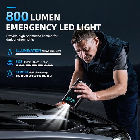 10-in-1 Car Battery Jump Starter with Air Compressor, 3500A 21800mAh Portable Car Jumper Starter (All Gas 12L Diesel), 150PSI 12V Jump Box Car Battery Jump Starter with Jumper Cables, Lights in Saudi Arabia