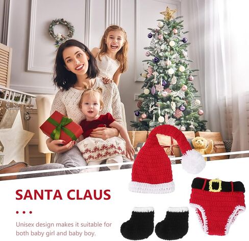 Christmas Style Baby Infant Newborn Handmade Crochet Beanie Hat Clothes Baby Photograph Props in Saudi Arabia