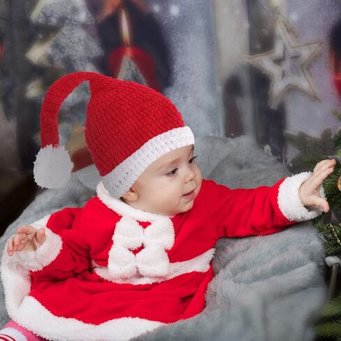Christmas Style Baby Infant Newborn Handmade Crochet Beanie Hat Clothes Baby Photograph Props in Saudi Arabia