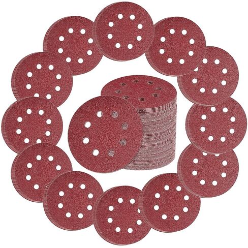 250 PCS 5-Inch 8-Hole Hook & Loop Sanding Discs Set, 40 60 80 120 150 240 320 400 600 Grit Sandpaper for Random Orbital Sander in Saudi Arabia
