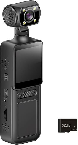 واي فاي 4K كاميرا الجسم كاميرا فيديو محمولة استقرار 180 درجة عدسة قابلة للتدوير مع شاشة LCD للكاميرا في الهواء الطلق في الهواء الطلق in Kuwait